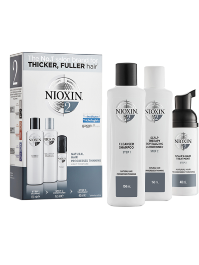 NIOXIN pastebimai retėjančių natūralių plaukų priežiūros priemonių rinkinys SYSTEM 2
