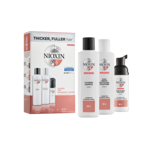 NIOXIN pastebimai retėjančių dažytų plaukų priežiūros priemonių rinkinys SYSTEM 4